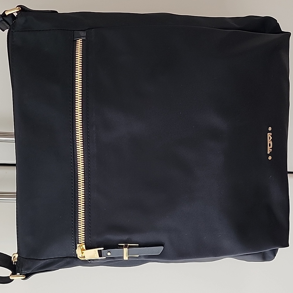 Tumi Voyageur Canton Nylon Crossbody Bag In Black / Gold - Picture 4 of 14